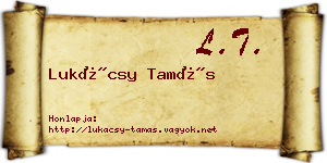 Lukácsy Tamás névjegykártya